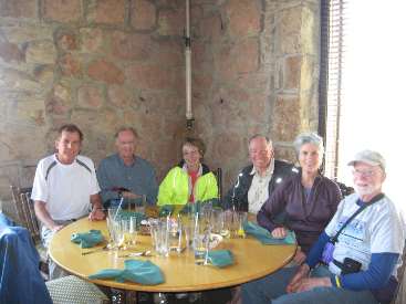 wMark Dave Cindy Paul Patricia Jim Lunch Grand Canyon Lodge by waiter.jpg (263715 bytes)